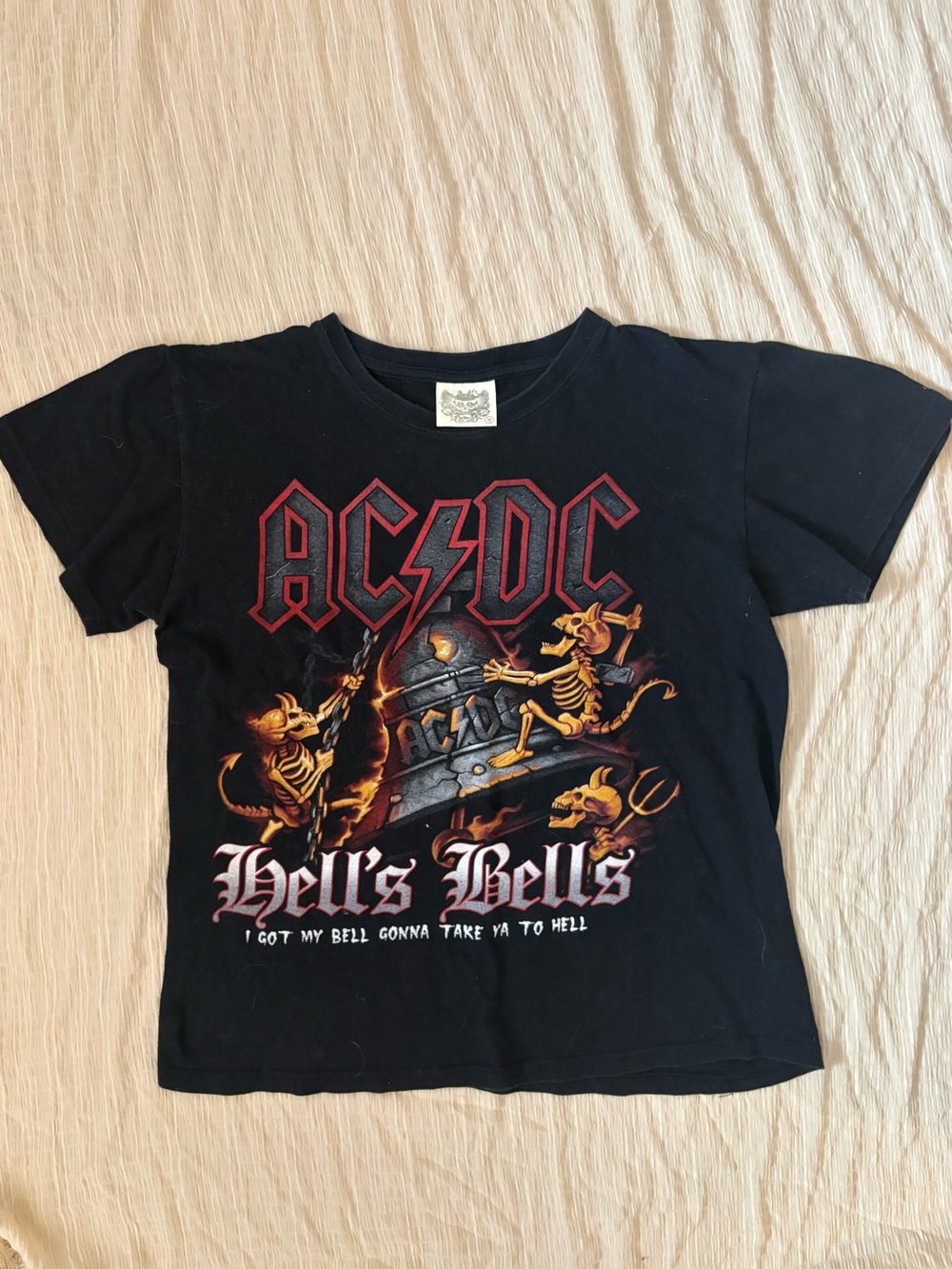 AC/DC Black 'Hell's Bells' Short Sleeve Graphic Tee